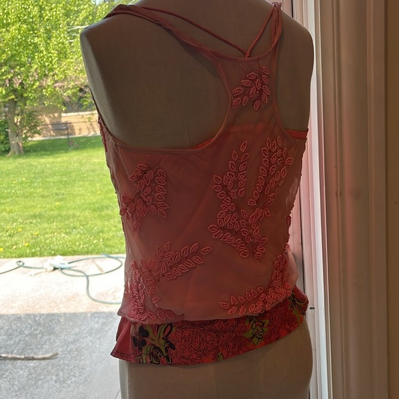 Tracy Reese 2 Pink Embroidered Tank Top - Picture 5 of 5